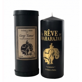 LA BAYADÈRE - Tattooed pillar candle - Black