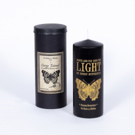 MADAMA BUTTERFLY - Tattooed pillar candle - Black