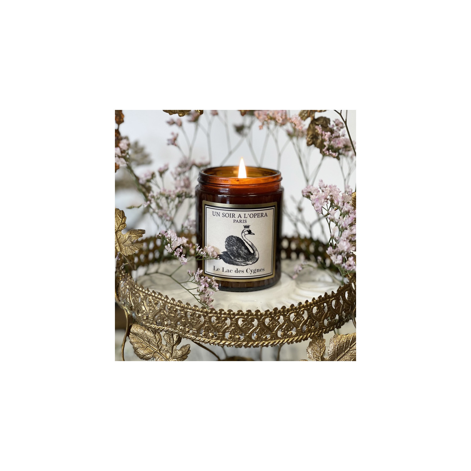THE SWAN LAKE - Scented candle white glass - White flowers - 6 units minimum