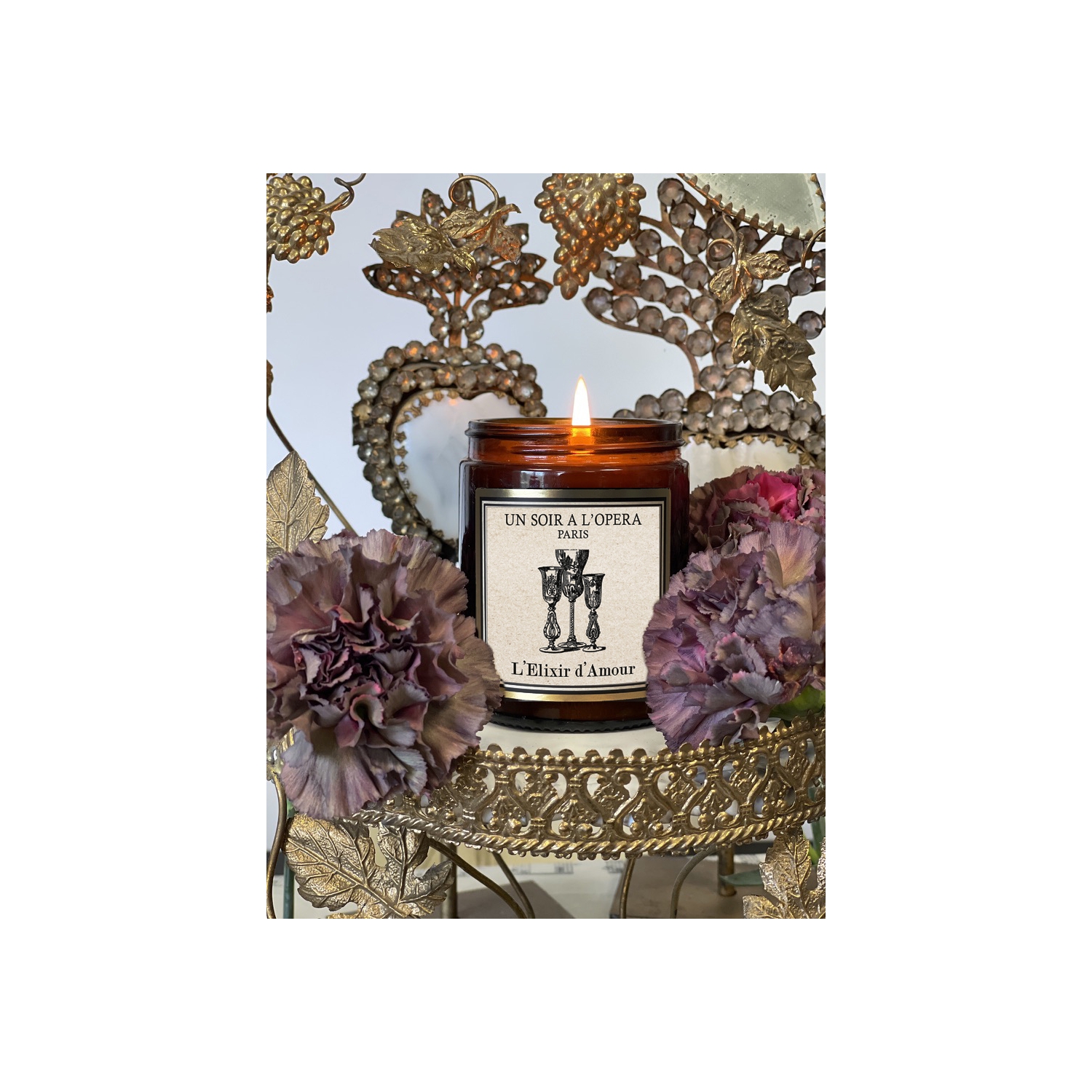 ELIXIR OF LOVE - Scented candle white glass - Infusion of spices and tea - 6 units