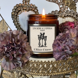 L'ELIXIR D'AMOUR - Bougie 180 GR verre blanc - Thé noir et épices - 6 minimum