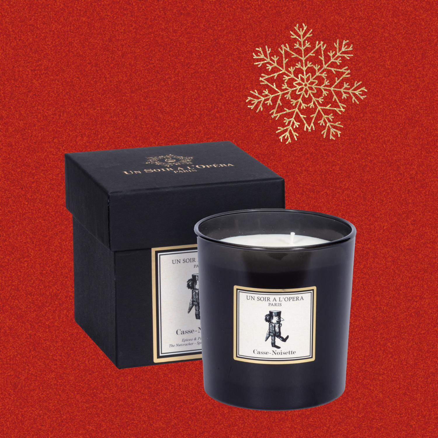 CASSE-NOISETTE - Bougie parfumée de Noël MEDIUM - Épicea et Pain d'épices - 2 minimum